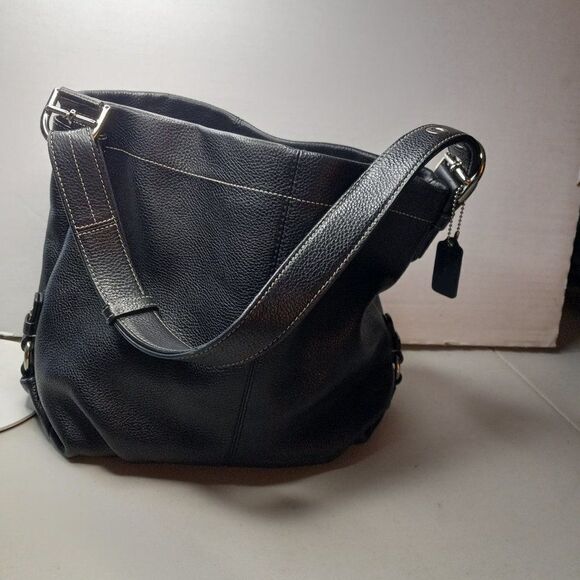 Coach Black Pebble Leather Convertible Shoulder bag Cottagecore Grandmacore - Picture 3 of 14